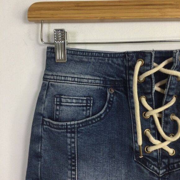 O'Neill Womens Marina Jean Shorts Denim Dark Wash Blue Grass Wash Size 27 NWT - Picture 5 of 16